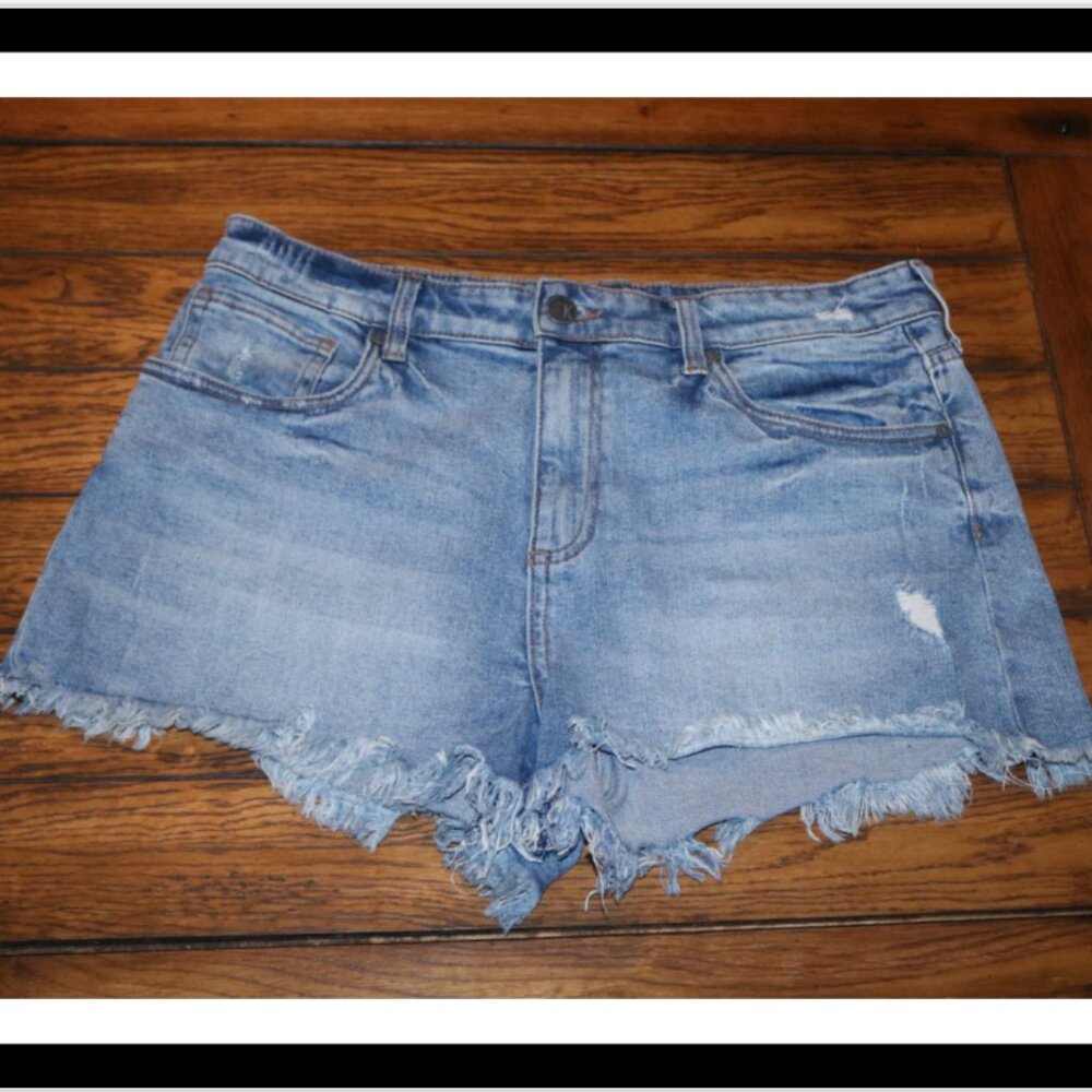 Kut From The Kloth Jane High Rise Distressed Frayed Hem Shorts Size 12